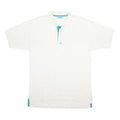 ADIDAS Mens White & Turquoise Polo Shirt L Cotton Short Sleeve Casual Sports