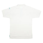 ADIDAS Mens White & Turquoise Polo Shirt L Cotton Short Sleeve Casual Sports