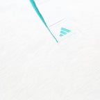 ADIDAS Mens White & Turquoise Polo Shirt L Cotton Short Sleeve Casual Sports