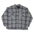 GREAT NORTHWEST Mens Blue & Grey Check Shirt 2XL Cotton Blend Casual Button Up