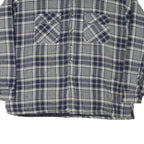 GREAT NORTHWEST Mens Blue & Grey Check Shirt 2XL Cotton Blend Casual Button Up