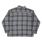 GREAT NORTHWEST Mens Blue & Grey Check Shirt 2XL Cotton Blend Casual Button Up