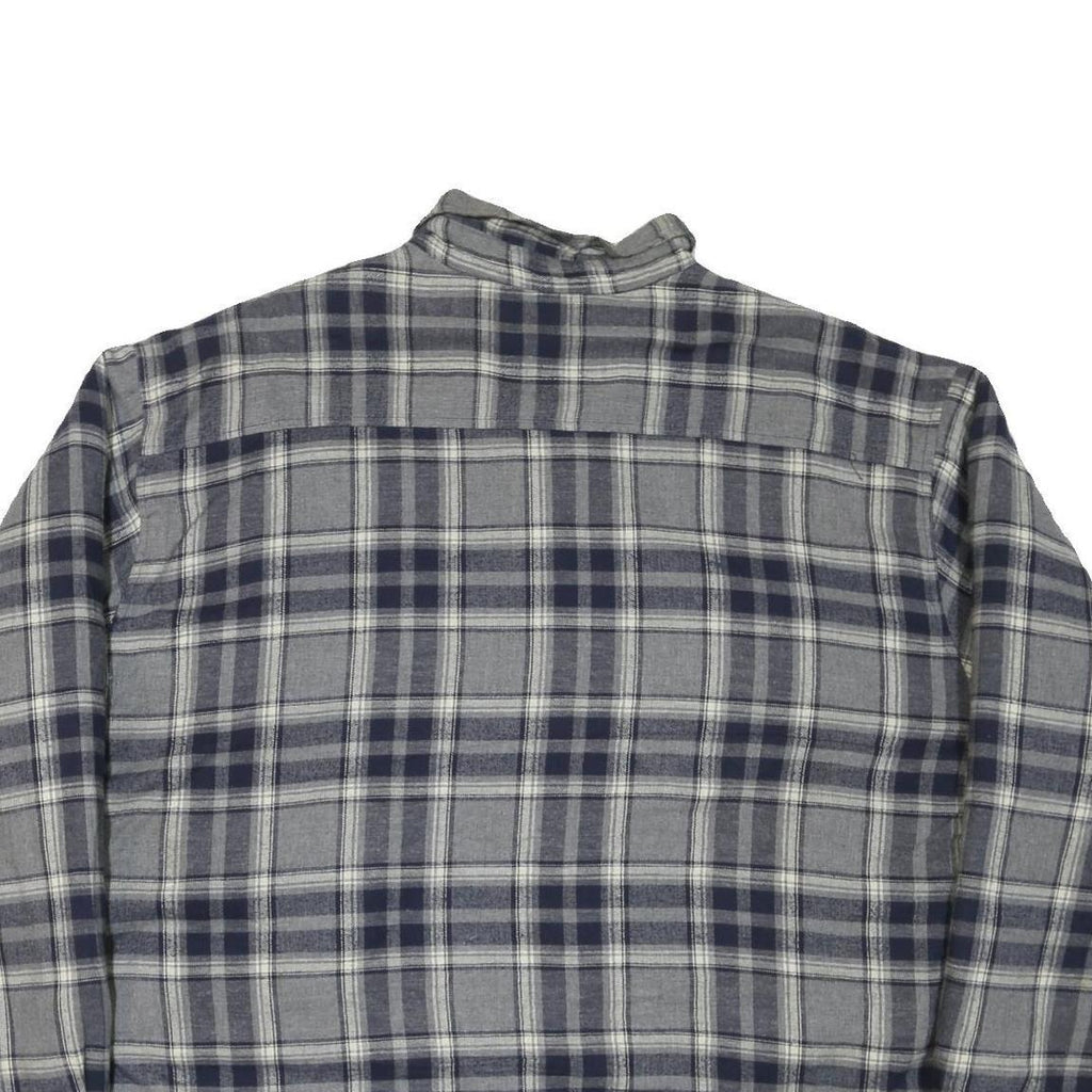 GREAT NORTHWEST Mens Blue & Grey Check Shirt 2XL Cotton Blend Casual Button Up
