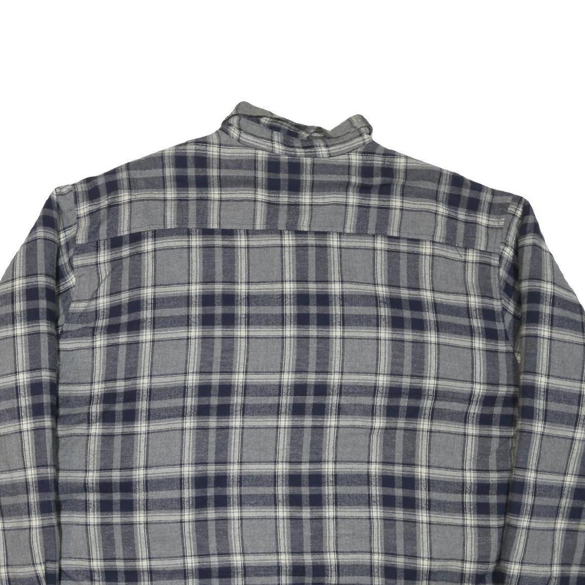 GREAT NORTHWEST Mens Blue & Grey Check Shirt 2XL Cotton Blend Casual Button Up