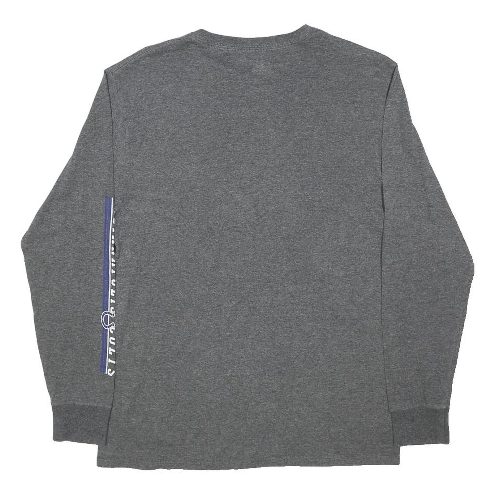 MAJESTIC Mens Grey Indianapolis Colts Football Long Sleeve Crew Neck T-Shirt M
