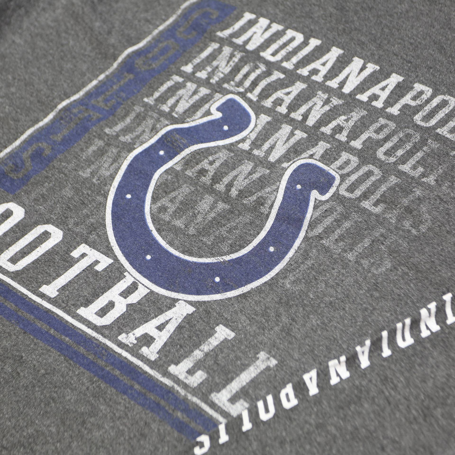 MAJESTIC Mens Grey Indianapolis Colts Football Long Sleeve Crew Neck T-Shirt M