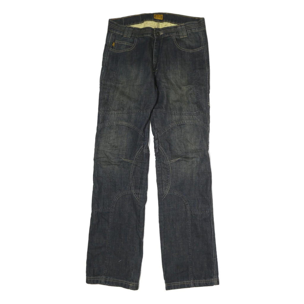 AJAYS Mens Cotton Blue Regular Straight Denim W32 L34 Zip Jeans Casual Wear