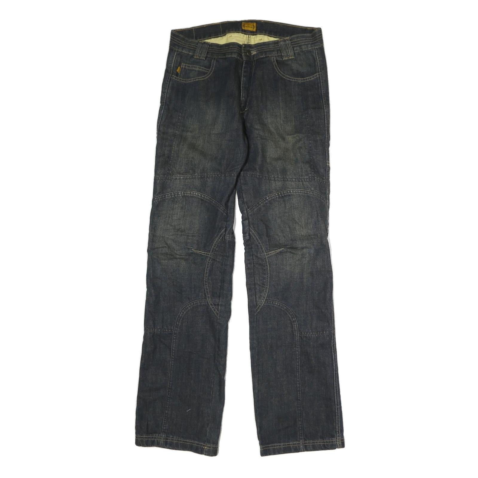 AJAYS Mens Cotton Blue Regular Straight Denim W32 L34 Zip Jeans Casual Wear