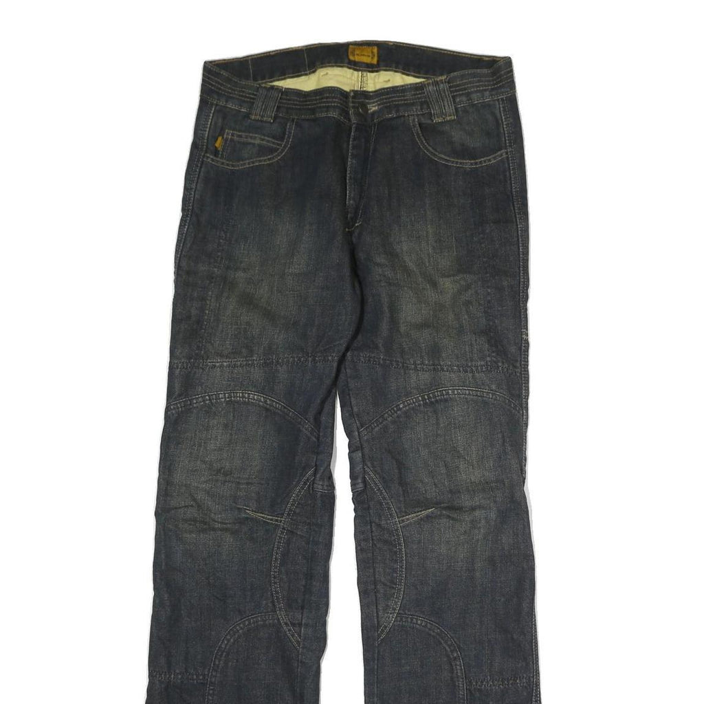 AJAYS Mens Cotton Blue Regular Straight Denim W32 L34 Zip Jeans Casual Wear