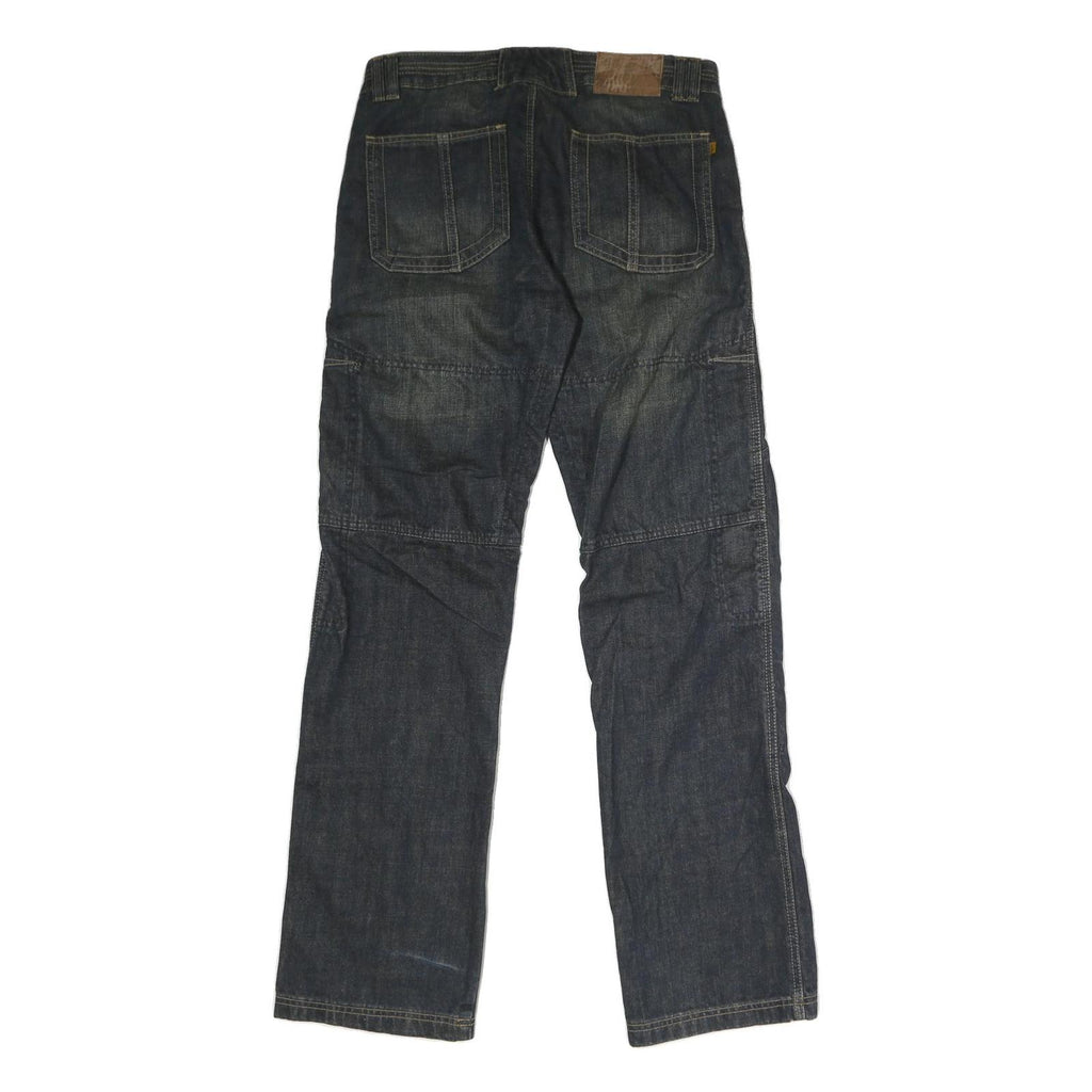 AJAYS Mens Cotton Blue Regular Straight Denim W32 L34 Zip Jeans Casual Wear