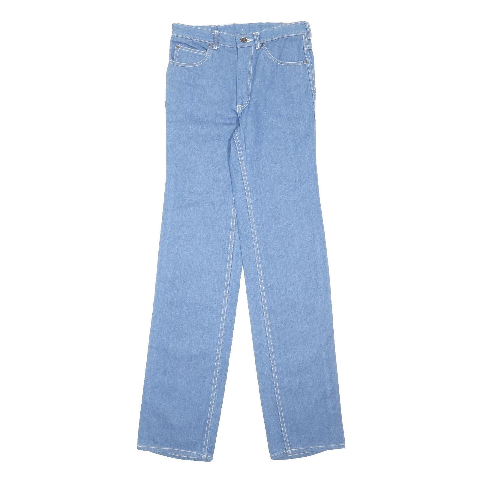 EL PASO Womens Jeans Blue Slim Slim Straight Denim Light W29 L36 Zip Closure