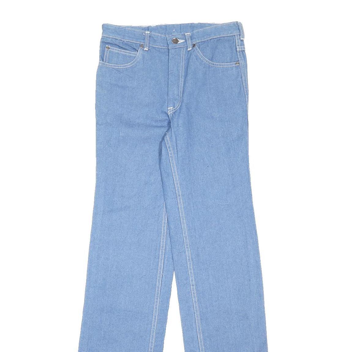 EL PASO Womens Jeans Blue Slim Slim Straight Denim Light W29 L36 Zip Closure