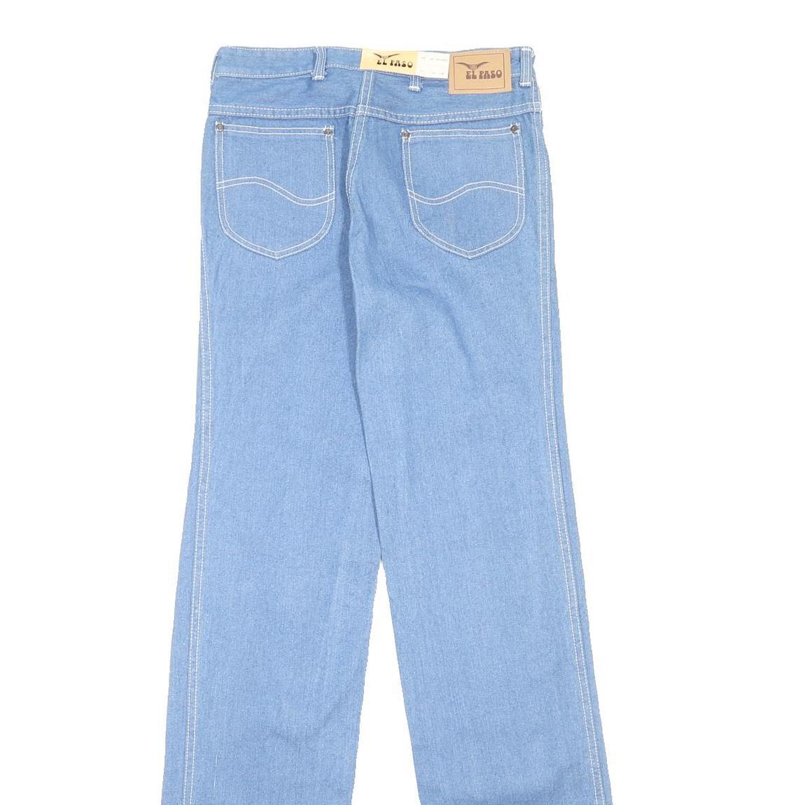 EL PASO Womens Jeans Blue Slim Slim Straight Denim Light W29 L36 Zip Closure