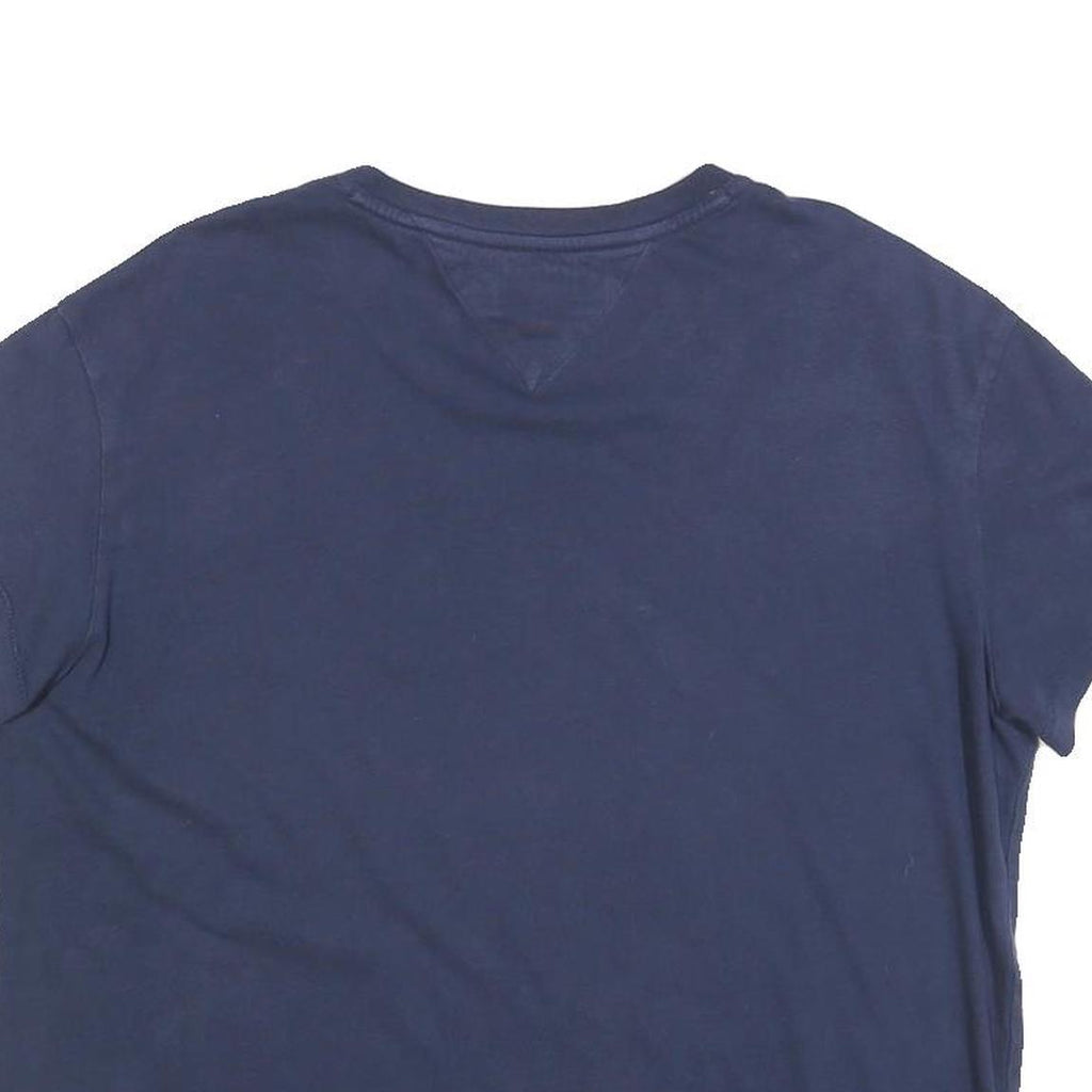 TOMMY JEANS Womens Navy Blue Graphic T-Shirt L Short Sleeve Crew Neck