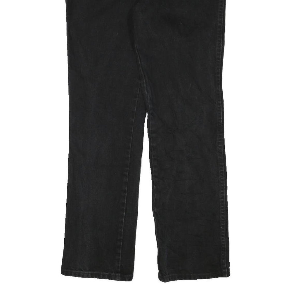WRANGLER Mens Black Regular Fit Straight Denim W31 L31 Cotton Blend Zip Jeans