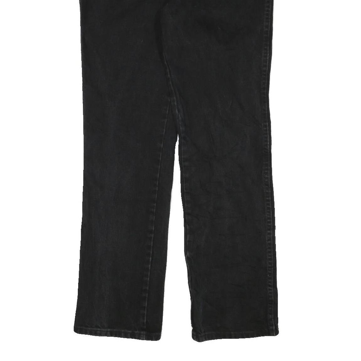 WRANGLER Mens Black Regular Fit Straight Denim W31 L31 Cotton Blend Zip Jeans