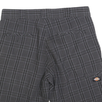 DICKIES Mens Shorts Grey Casual M W34 Plaid Cotton Blend Regular Fit