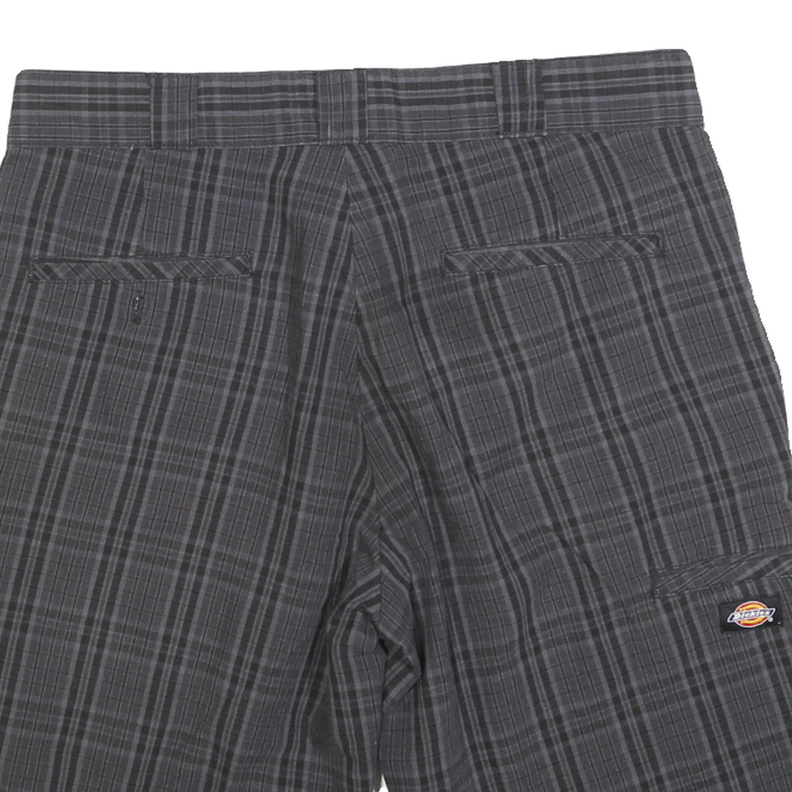 DICKIES Mens Shorts Grey Casual M W34 Plaid Cotton Blend Regular Fit