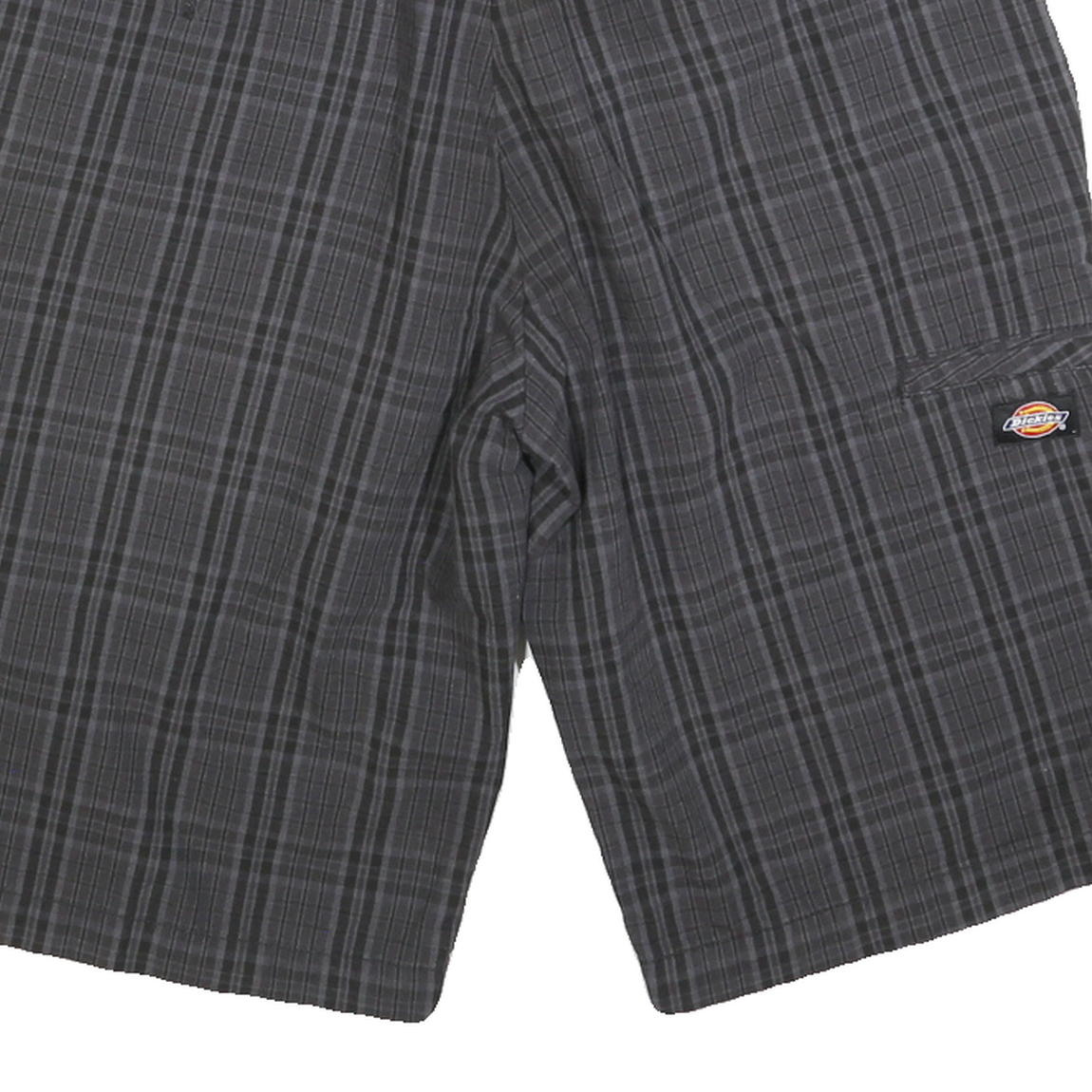 DICKIES Mens Shorts Grey Casual M W34 Plaid Cotton Blend Regular Fit