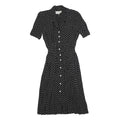 KARIN STEVENS Womens Black & White Polka Dot Day Dress Polyester Blend Short