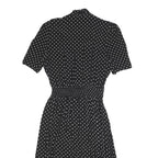 KARIN STEVENS Womens Black & White Polka Dot Day Dress Polyester Blend Short
