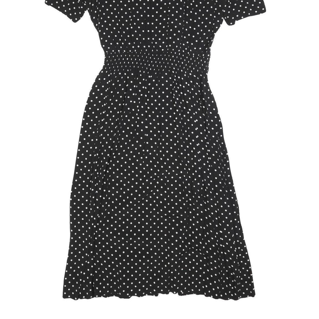 KARIN STEVENS Womens Black & White Polka Dot Day Dress Polyester Blend Short