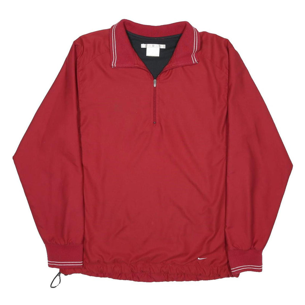 NIKE Mens Red Woven Jacket M Zip Plain Casual Sportswear Lightweight