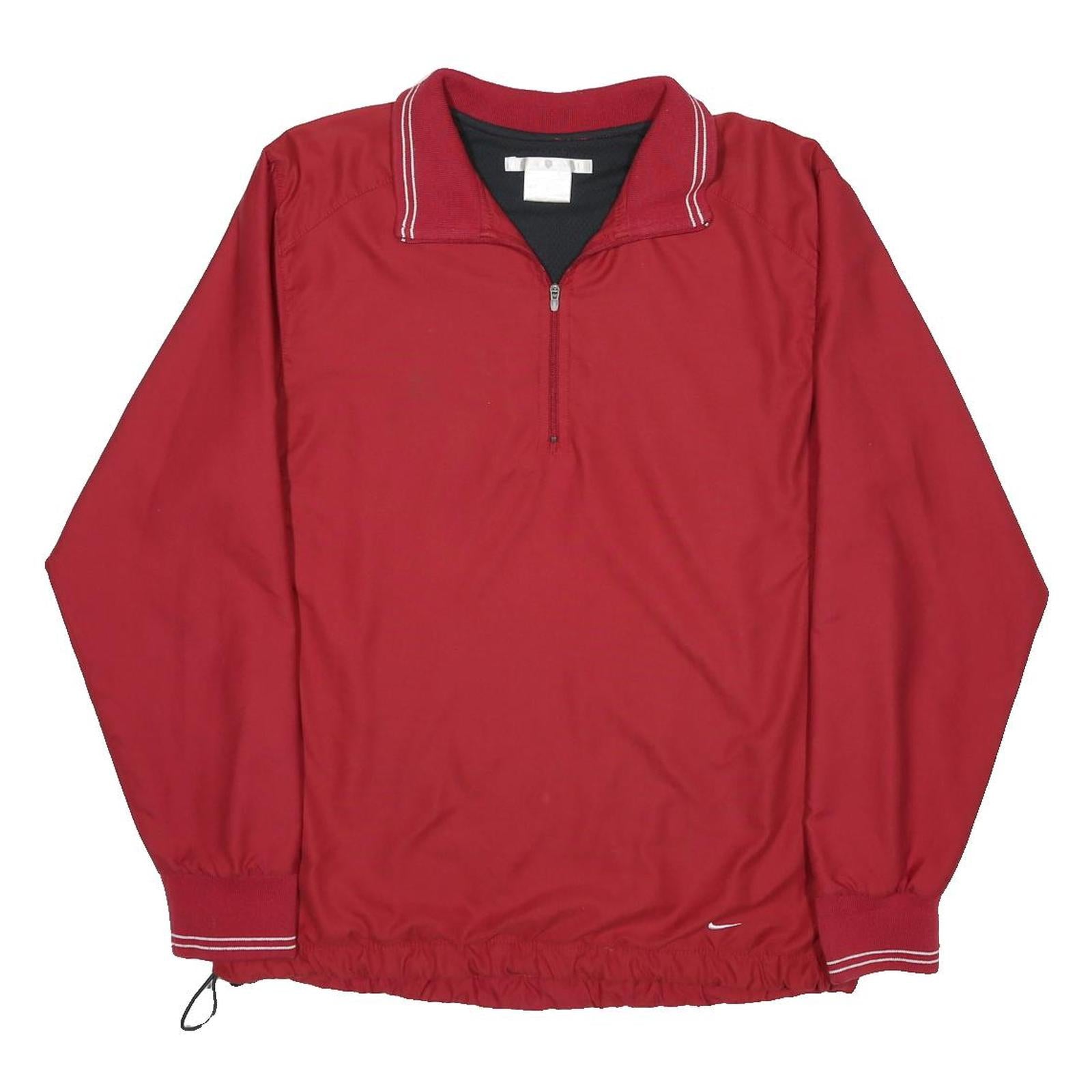 NIKE Mens Red Woven Jacket M Zip Plain Casual Sportswear Lightweight