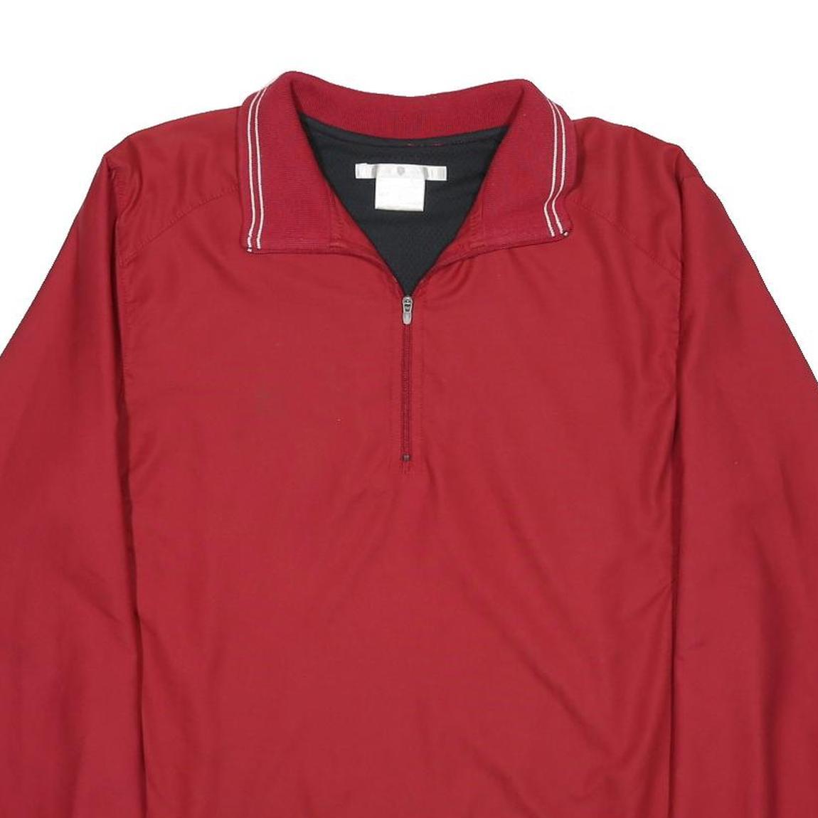NIKE Mens Red Woven Jacket M Zip Plain Casual Sportswear Lightweight