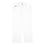 CALVIN KLEIN JEANS Womens White Regular Straight Denim W34 L28 Zip Cotton Blend