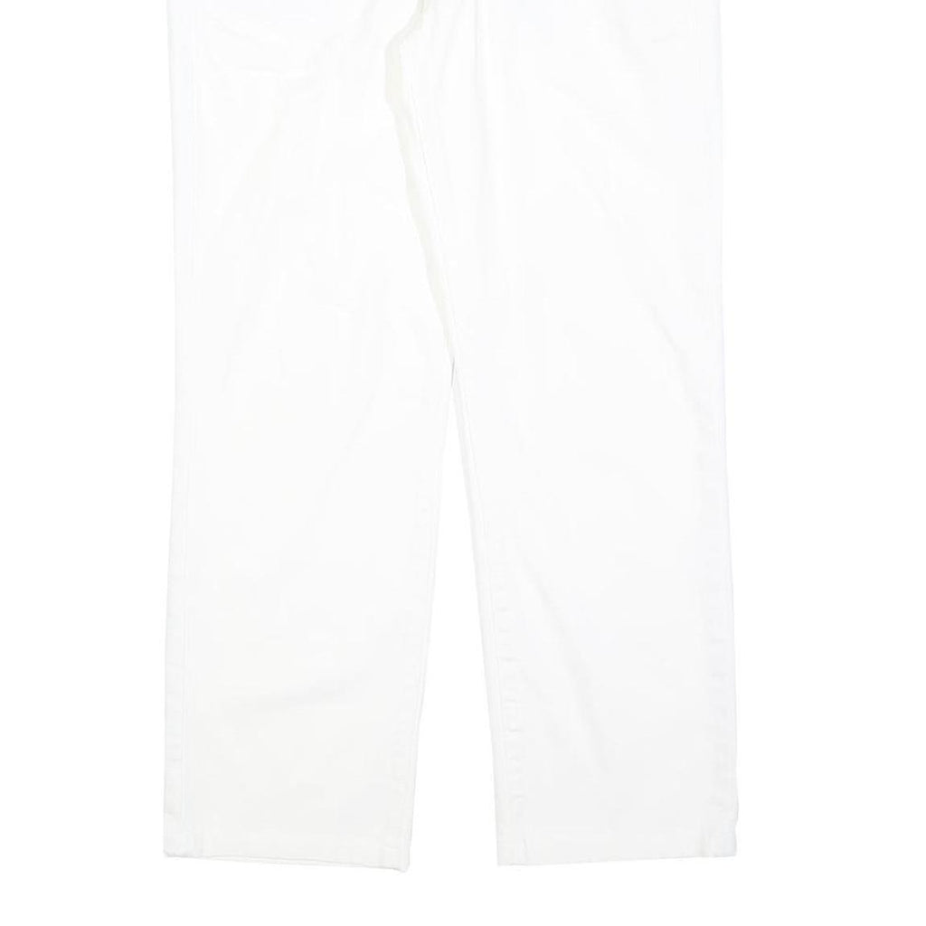 CALVIN KLEIN JEANS Womens White Regular Straight Denim W34 L28 Zip Cotton Blend