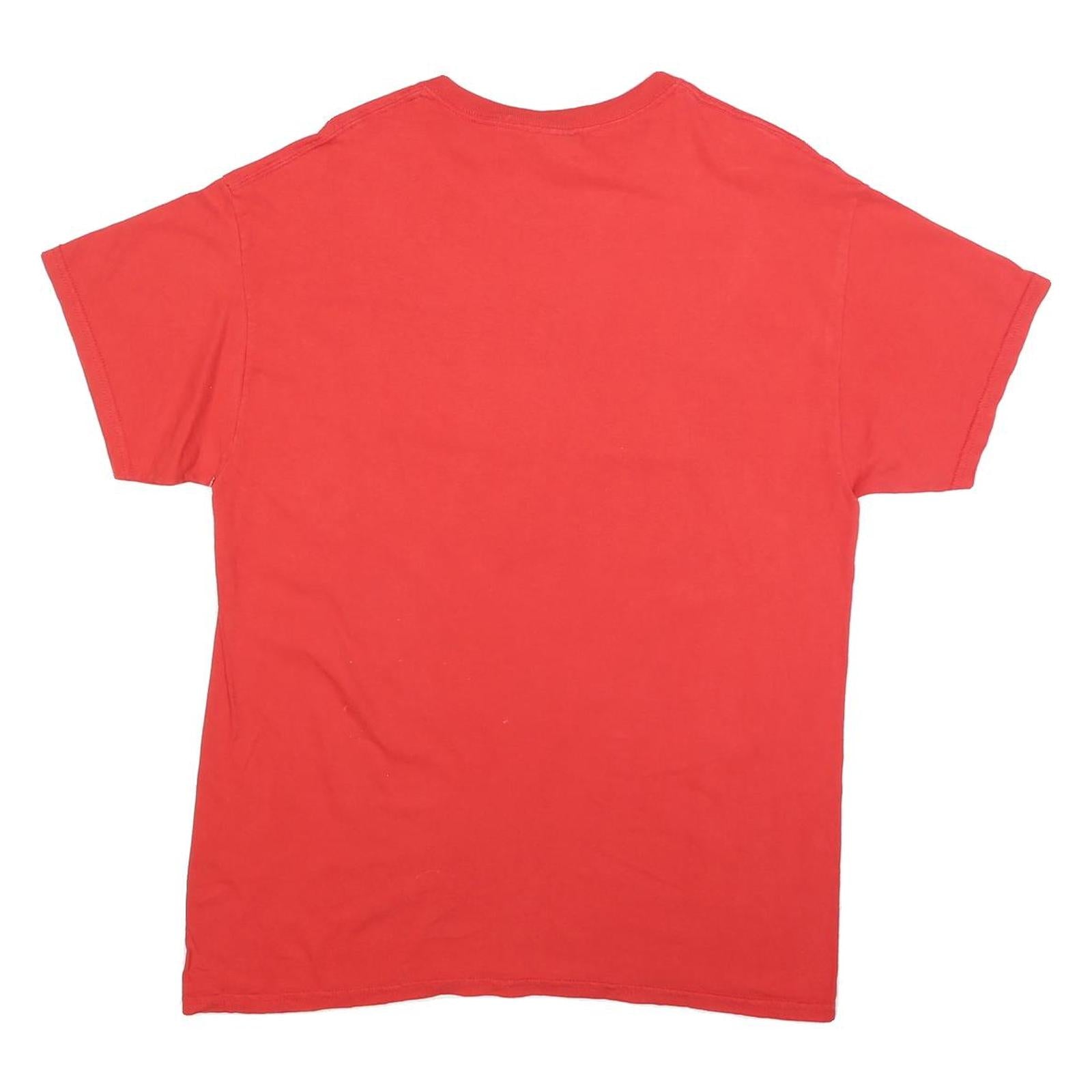 GILDAN Mens Red Wisconsin Badgers Graphic T-Shirt L Short Sleeve Crew Neck