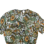 NOTATIONS Womens Printed Top Green Crazy Pattern M