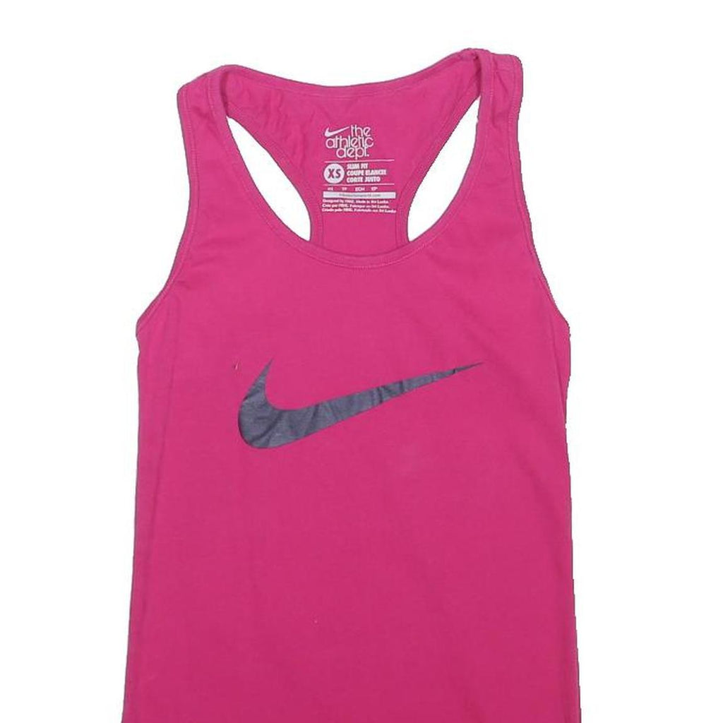 NIKE Womens Pink & Grey Graphic Vest XS Racerback Athletic Gym Top