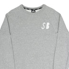 NIKE SB Mens Grey Sweatshirt Crew Neck S Cotton Blend Casual Pullover
