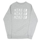 NIKE SB Mens Grey Sweatshirt Crew Neck S Cotton Blend Casual Pullover