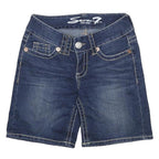 SEVEN7 Womens Shorts Blue Denim Casual S W26 Classic Cotton Blend Comfortable