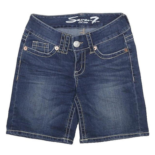 SEVEN7 Womens Shorts Blue Denim Casual S W26 Classic Cotton Blend Comfortable