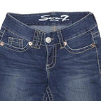 SEVEN7 Womens Shorts Blue Denim Casual S W26 Classic Cotton Blend Comfortable