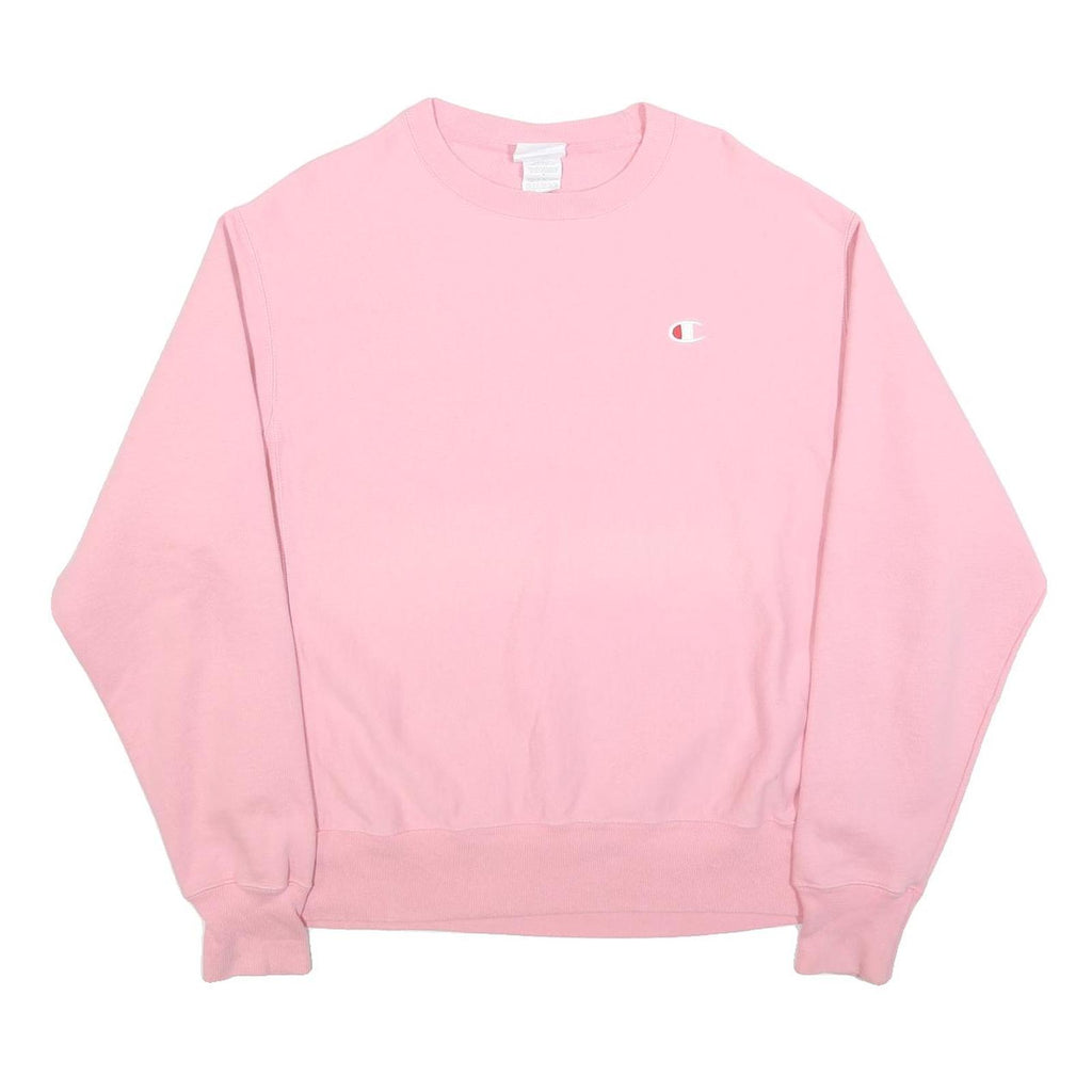 CHAMPION REVERSE WEAVE Womens Pink Crew Neck L Sweatshirt Cotton Pullover