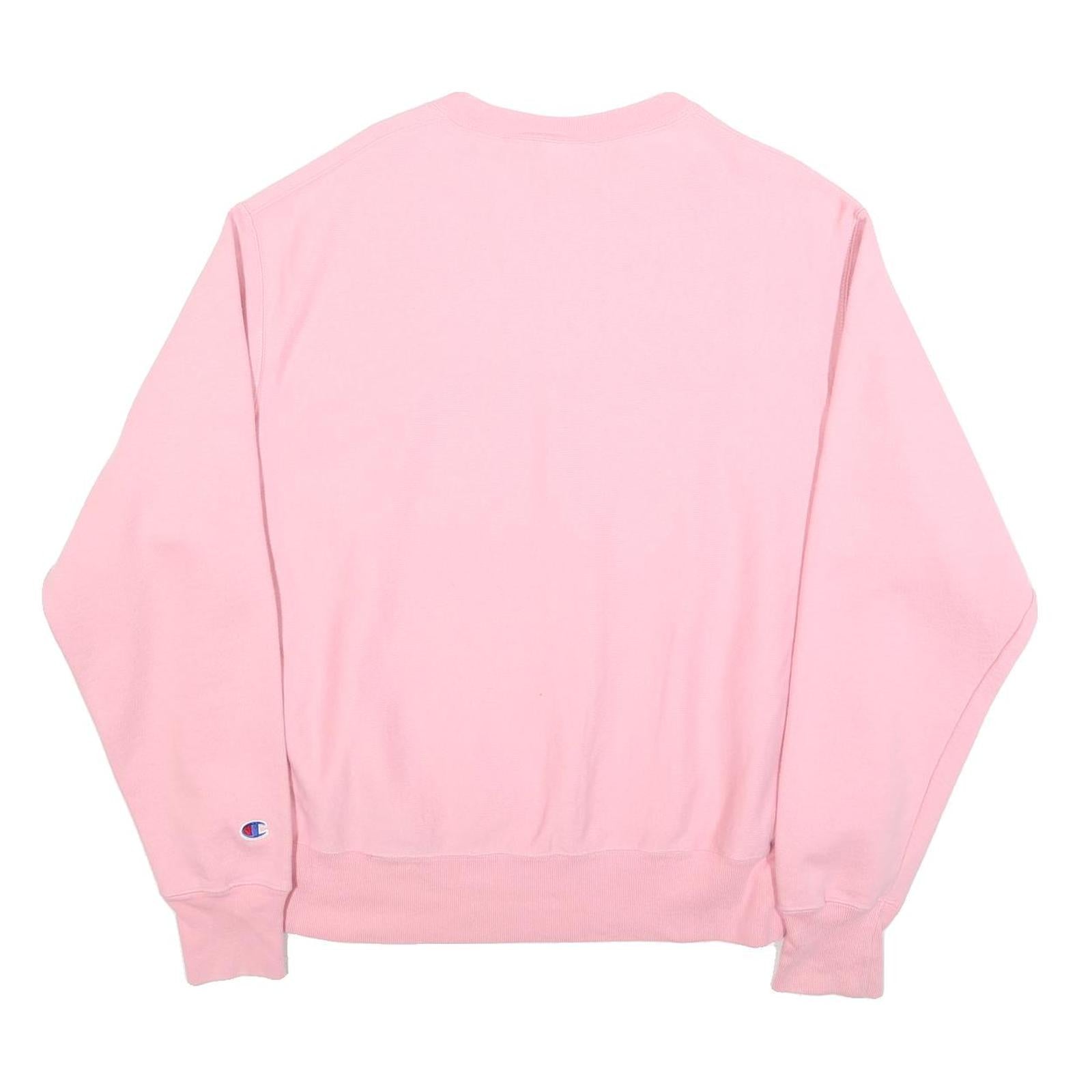 CHAMPION REVERSE WEAVE Womens Pink Crew Neck L Sweatshirt Cotton Pullover