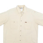 CARHARTT Mens Beige Cotton Blend Short Sleeve Shirt L Workwear Casual