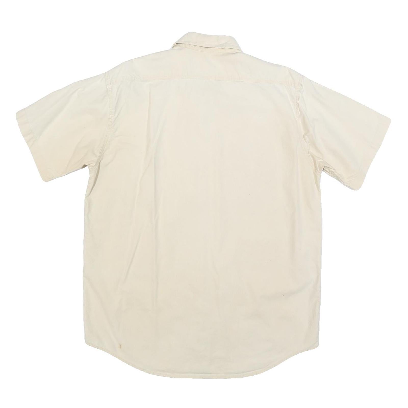 CARHARTT Mens Beige Cotton Blend Short Sleeve Shirt L Workwear Casual
