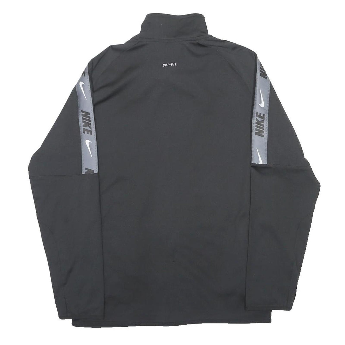 NIKE Mens Black Grey Logo Track Jacket M Polyester Zip Dri-Fit Sportswear