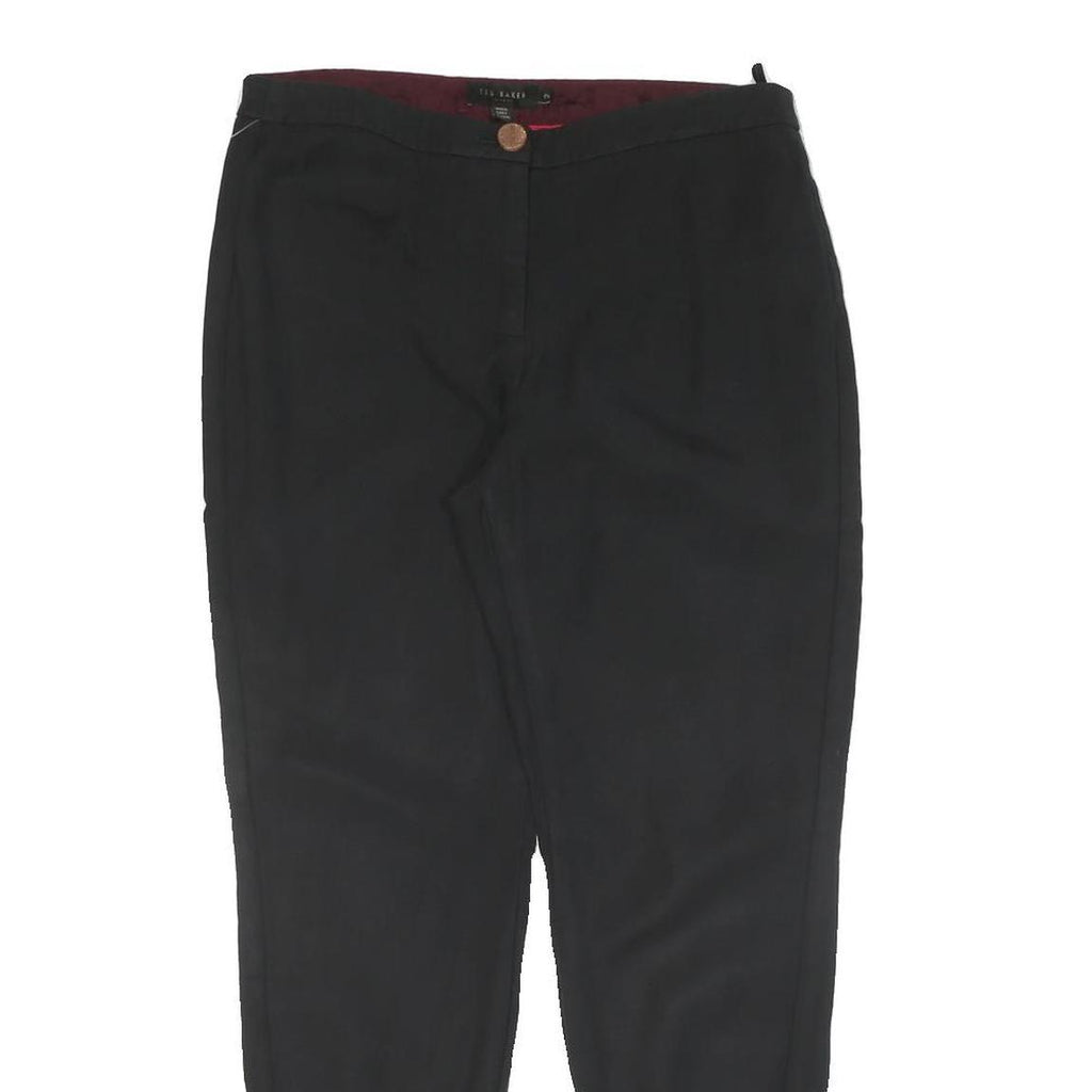 TED BAKER Womens Cotton Black Slim Straight Trousers W30 L26 Bow Detail