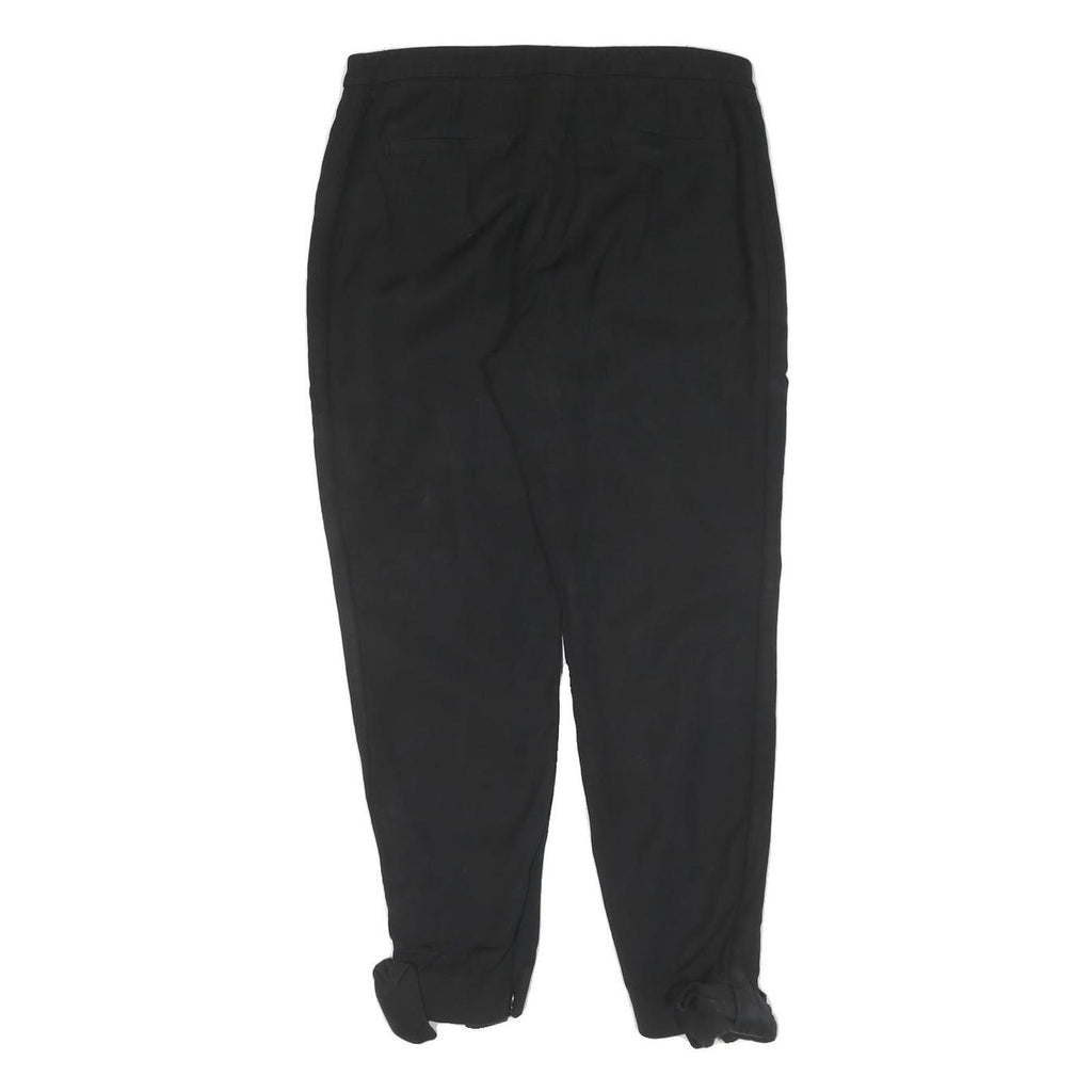 TED BAKER Womens Cotton Black Slim Straight Trousers W30 L26 Bow Detail