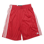 ADIDAS Mens Red Casual Polyester Shorts L W30 Three Stripes