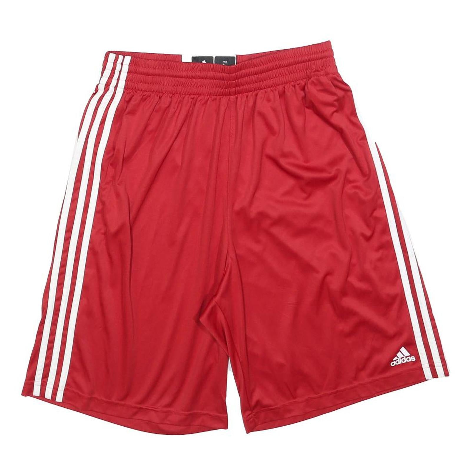 ADIDAS Mens Red Casual Polyester Shorts L W30 Three Stripes