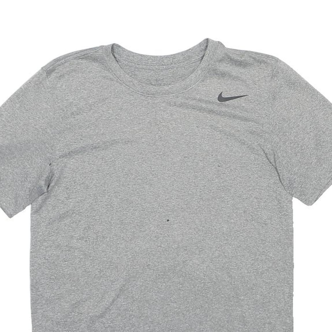 NIKE Mens Grey Short Sleeve Crew Neck Cotton Blend T-Shirt M Sports Casual