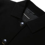 EMPORIO ARMANI Womens Black Wool Classic Jacket L Button Closure Plain Elegant
